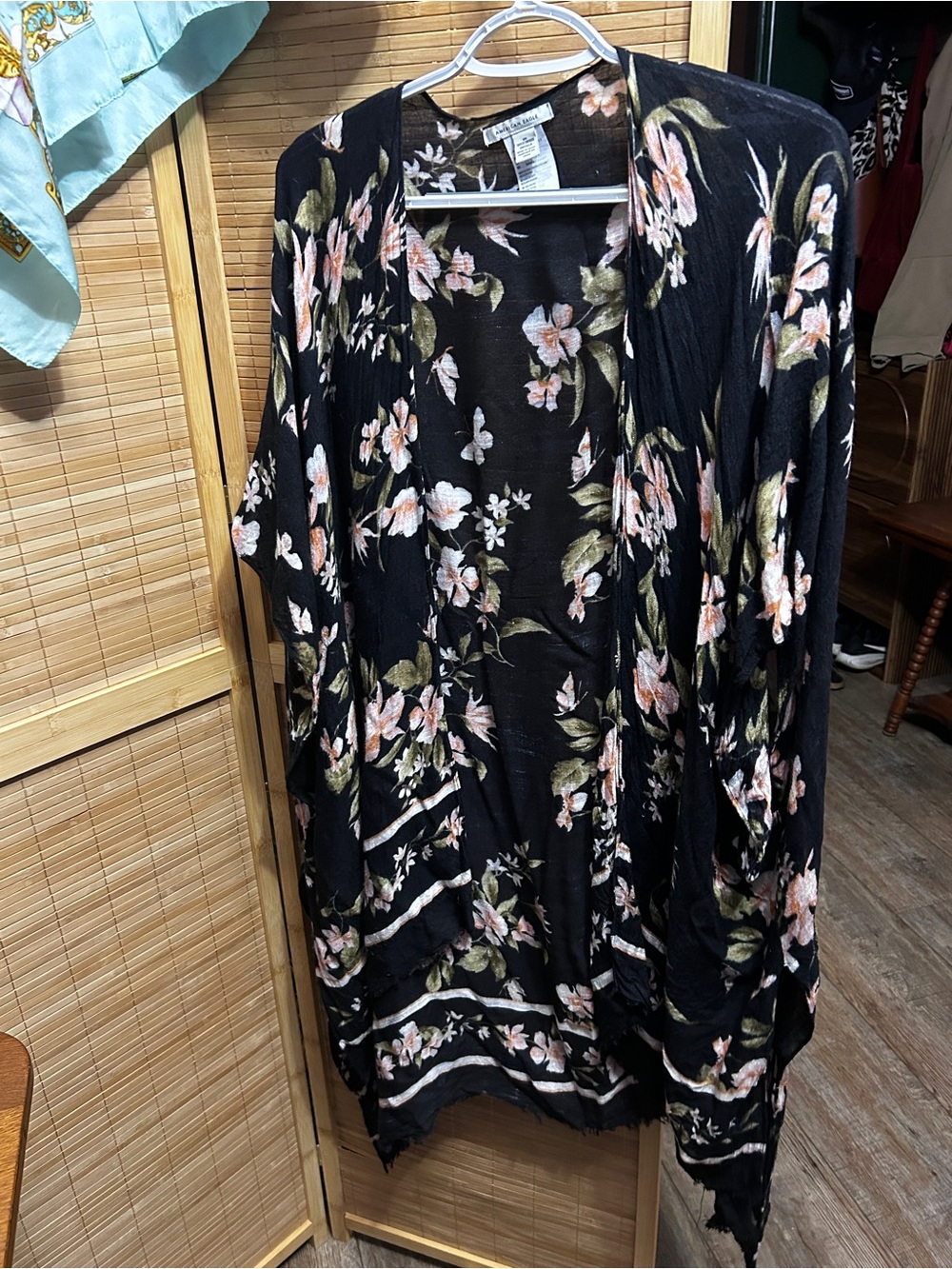 AE floral Black Kimono Cardigan cover up